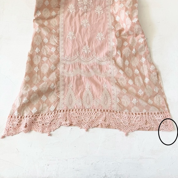Maria.B Pakistanis Embroidered Beaded Dress Pink Peach Dress Size M - Picture 4 of 8